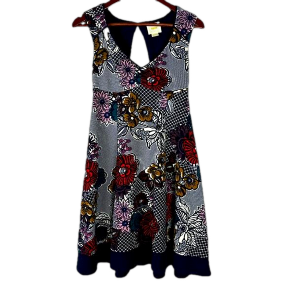 Maeve Anthropologie Fairchild Floral Scoop Neck Sleeveless Mini Dress Women's XS - Picture 2 of 12